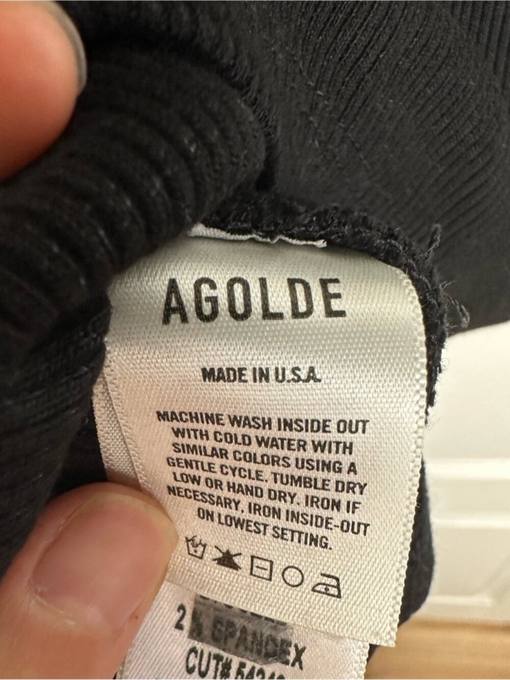 AGOLDE Bailey Black ORGANIC COTTON Ribbed Knit Tank Top Sleeveless stretchy Sm - Picture 9 of 11